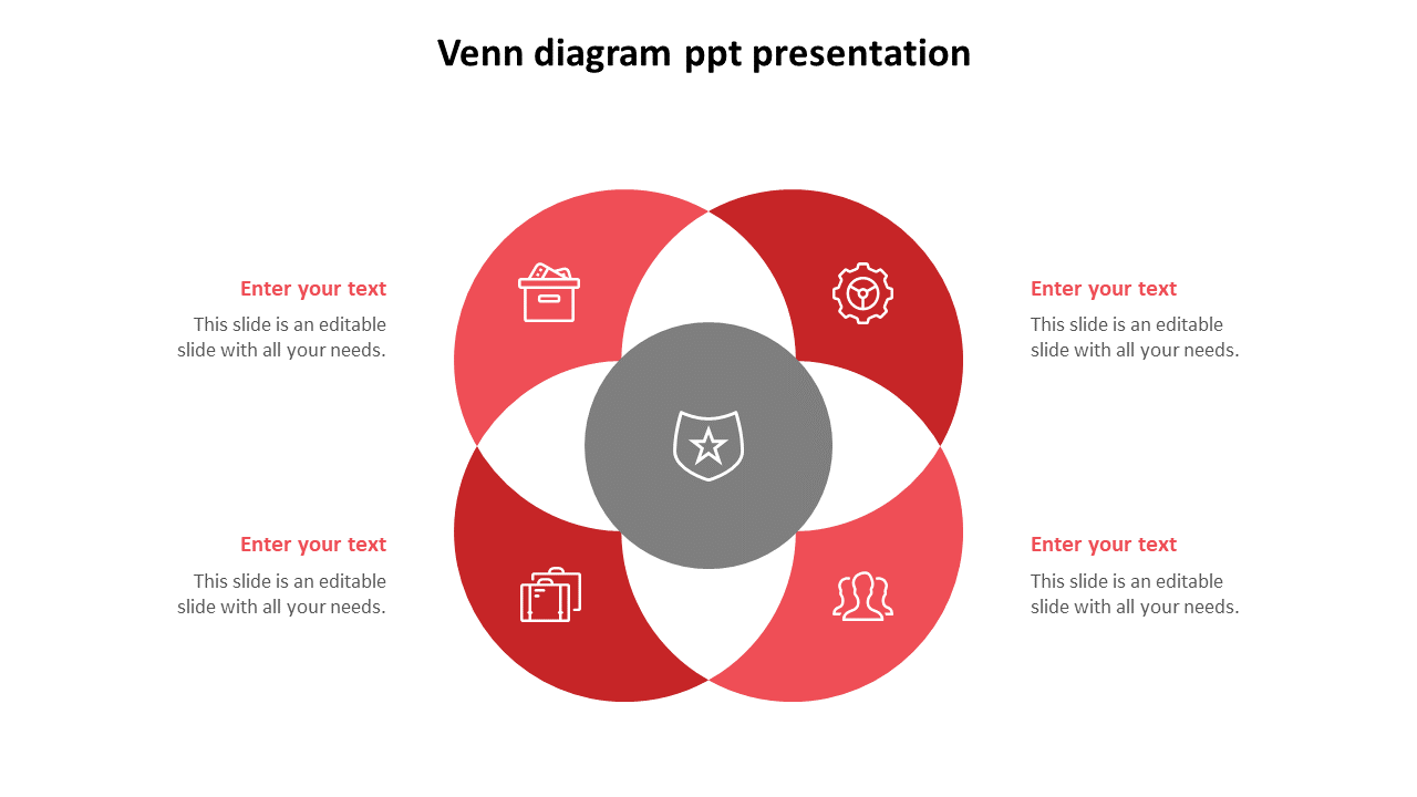 Free - Amazing Venn Diagram PPT Presentation With Four Nodes